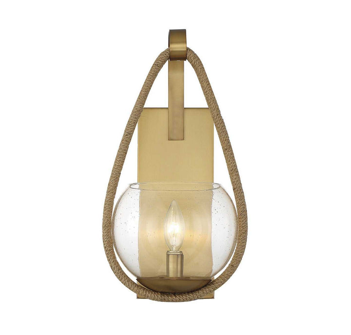 Savoy House - 9-1826-1-320 - One Light Wall Sconce - Ashe - Warm Brass/Rope