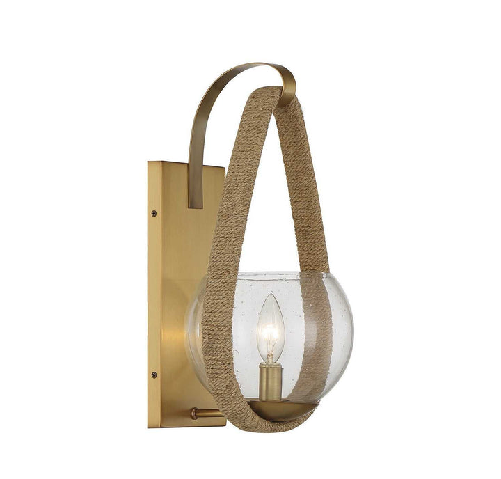 Savoy House - 9-1826-1-320 - One Light Wall Sconce - Ashe - Warm Brass/Rope