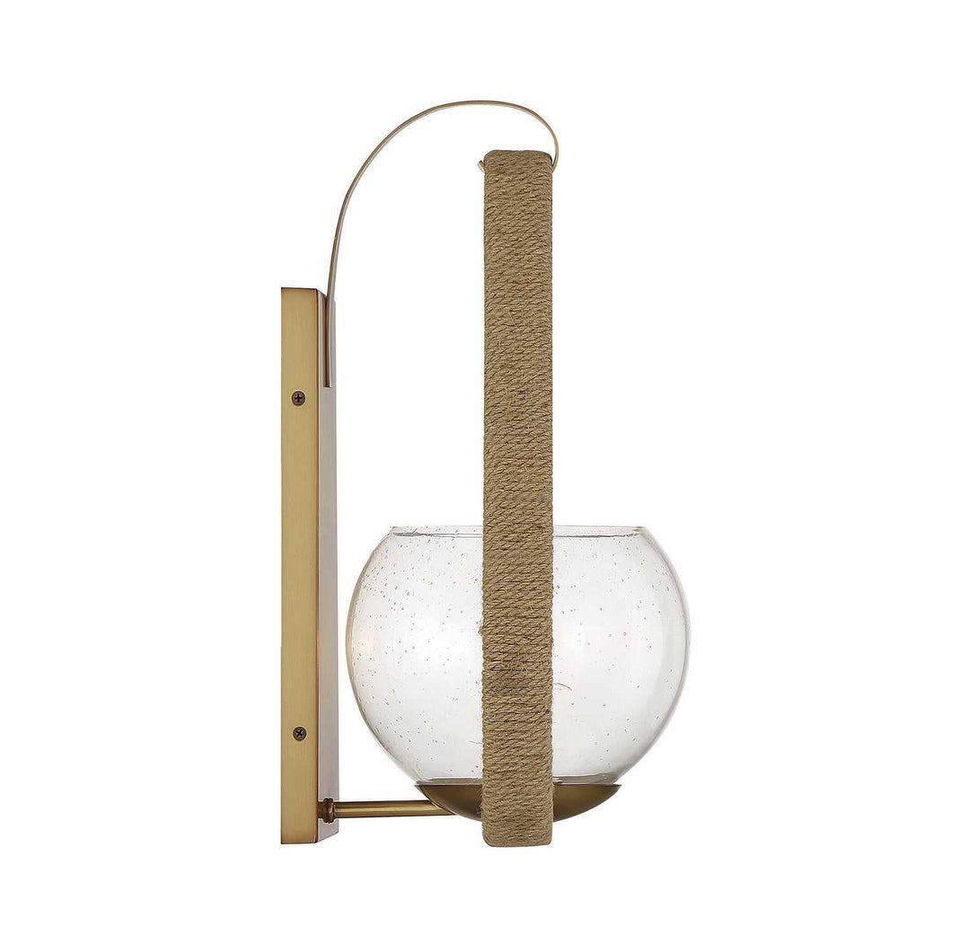 Savoy House - 9-1826-1-320 - One Light Wall Sconce - Ashe - Warm Brass/Rope