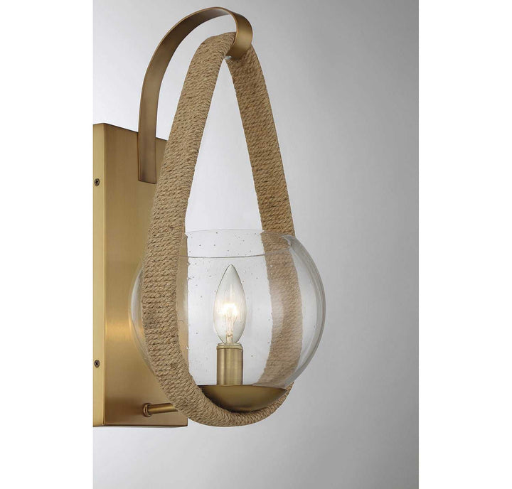 Savoy House - 9-1826-1-320 - One Light Wall Sconce - Ashe - Warm Brass/Rope