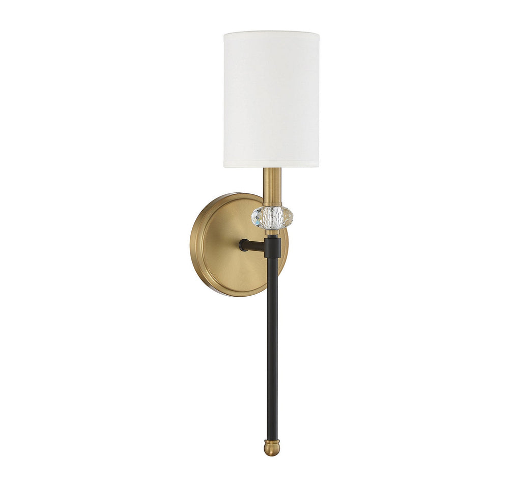 Tivoli One Light Wall Sconce in Matte Black with Warm Brass Accents Savoy House