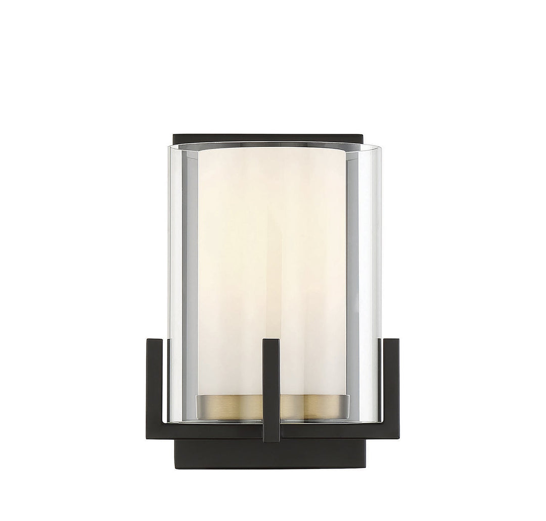 Savoy House - 9-1977-1-143 - One Light Wall Sconce - Eaton - Matte Black w/Warm Brass