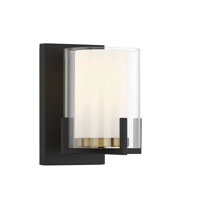 Savoy House - 9-1977-1-143 - One Light Wall Sconce - Eaton - Matte Black w/Warm Brass