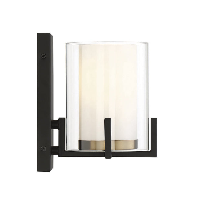 Savoy House - 9-1977-1-143 - One Light Wall Sconce - Eaton - Matte Black w/Warm Brass
