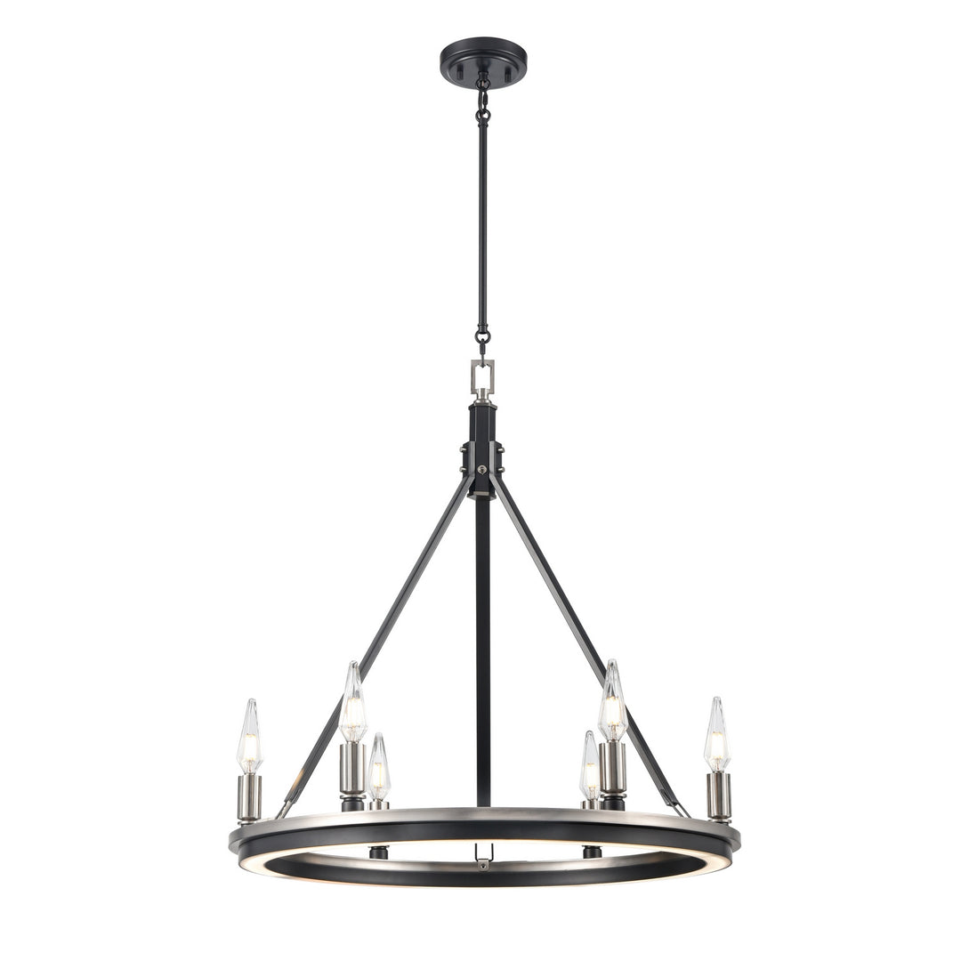 DVI Canada - DVP46326SN+GR-CCT - Six Light Chandelier - Aletheia Hybrid Cct - Satin Nickel And Graphite