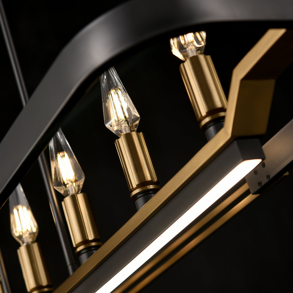 DVI Canada - DVP46302BR+GR-CCT - Seven Light Linear Pendant - Aletheia Hybrid Cct - Brass And Graphite