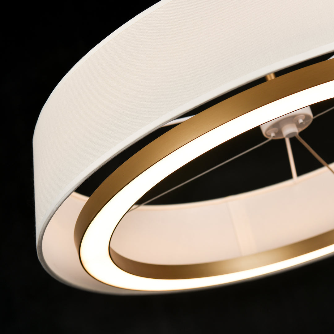 DVI Canada - DVP41024BR-LIN-CCT - LED Pendant - Celene Cct - Brass w/Natural Linen Shade