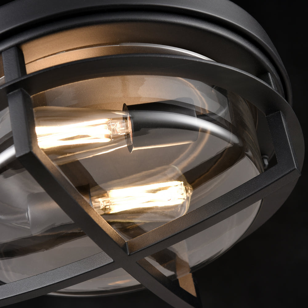 DVI Canada - DVP29974BK-CL - Two Light Outdoor Flush Mount - Five Points Outdoor - Black w/Clear Glass