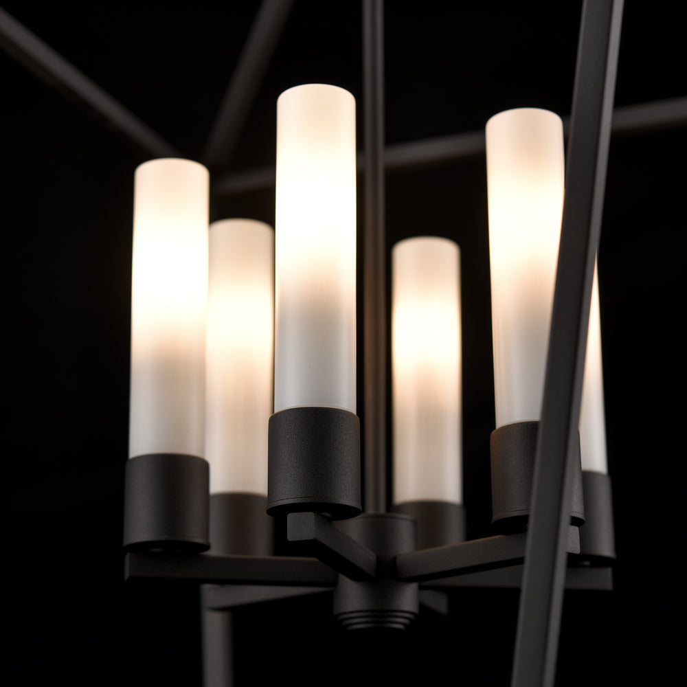 DVI Canada - DVP30177BK-OP - Six Light Pendant - Lundy'S Lane Outdoor - Black w/Half Opal Glass