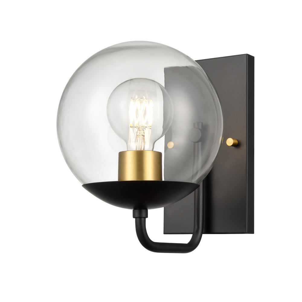 DVI Canada - DVP43101MF+EB-CL - One Light Wall Sconce - Mackenzie Delta - Multiple Finishes And Ebony w/Clear Glass