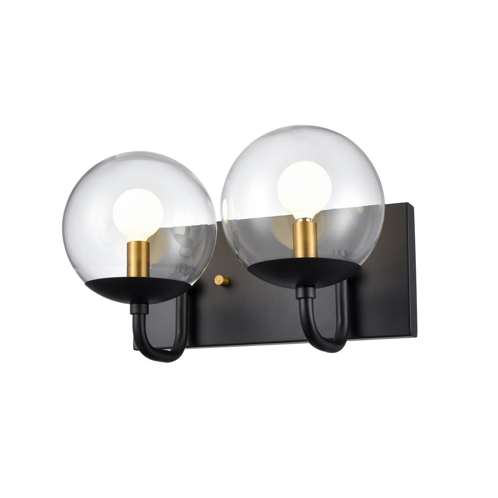 DVI Canada - DVP43122MF+EB-CL - Two Light Vanity - Mackenzie Delta - Multiple/Ebony w/Clear Glass