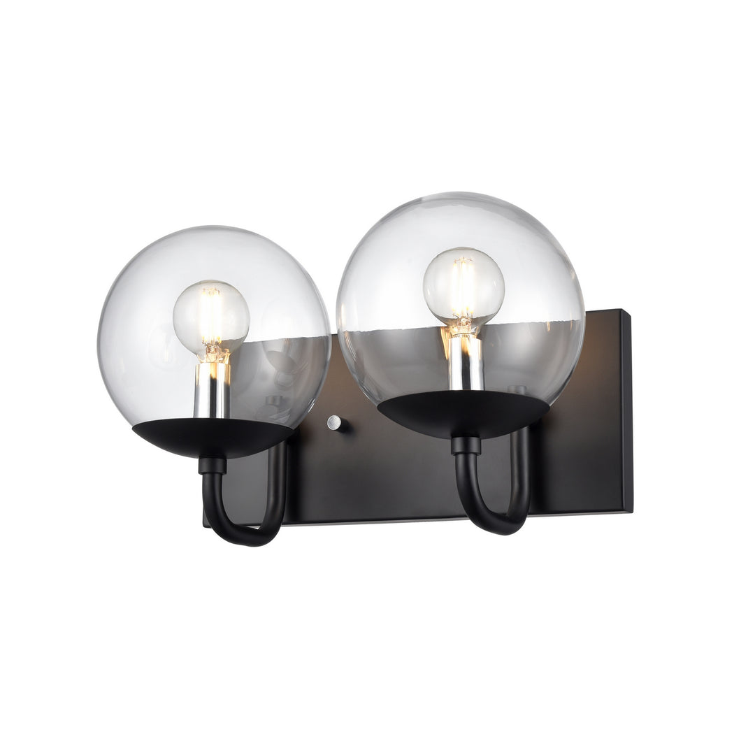 DVI Canada - DVP43122MF+EB-CL - Two Light Vanity - Mackenzie Delta - Multiple Finishes And Ebony w/Clear Glass