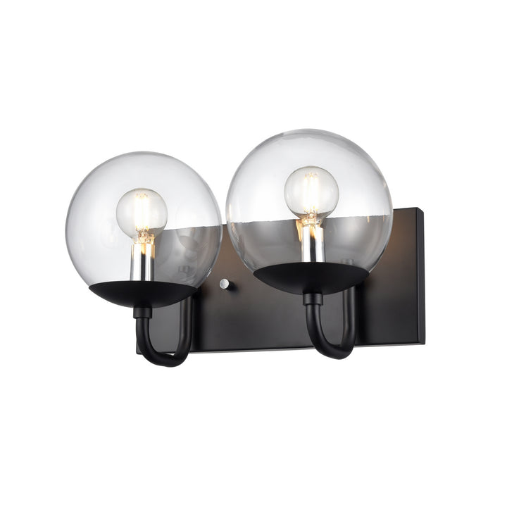 DVI Canada - DVP43122MF+EB-CL - Two Light Vanity - Mackenzie Delta - Multiple Finishes And Ebony w/Clear Glass