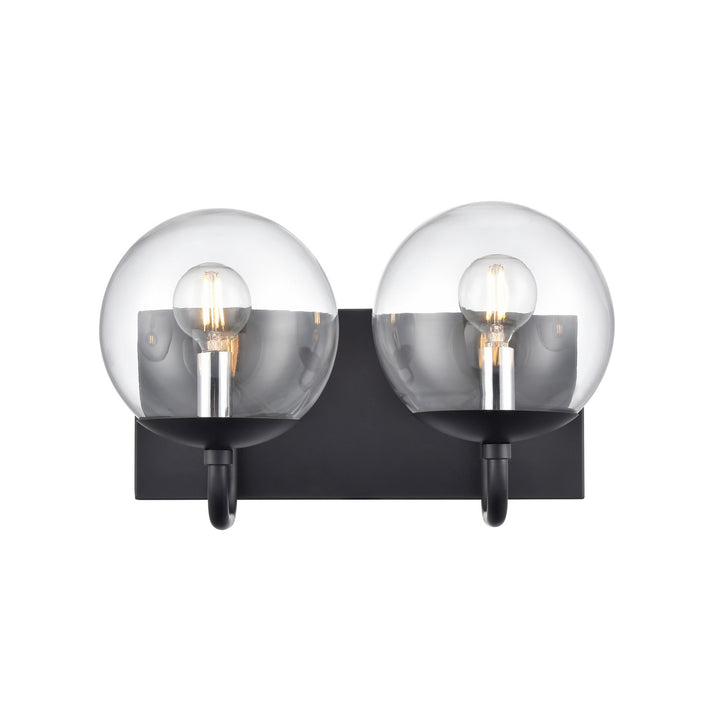 DVI Canada - DVP43122MF+EB-CL - Two Light Vanity - Mackenzie Delta - Multiple Finishes And Ebony w/Clear Glass