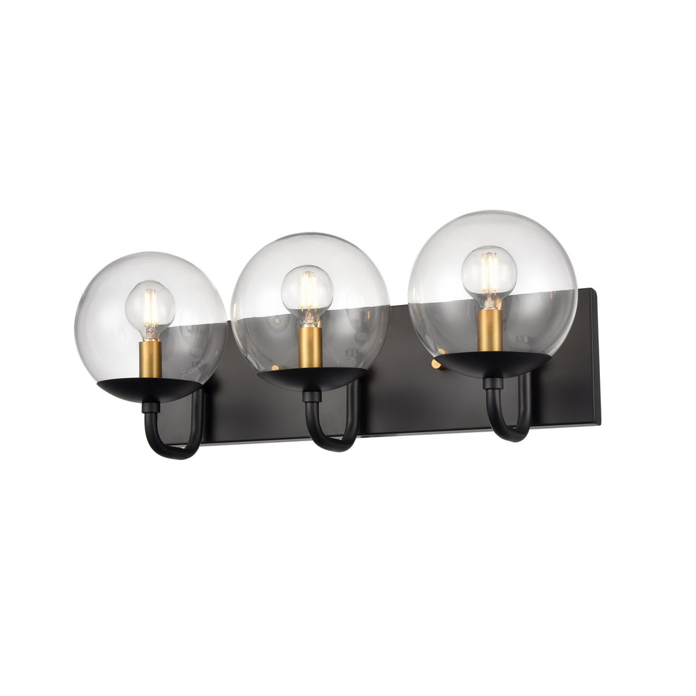 DVI Canada - DVP43143MF+EB-CL - Three Light Vanity - Mackenzie Delta - Multiple Finishes And Ebony w/Clear Glass