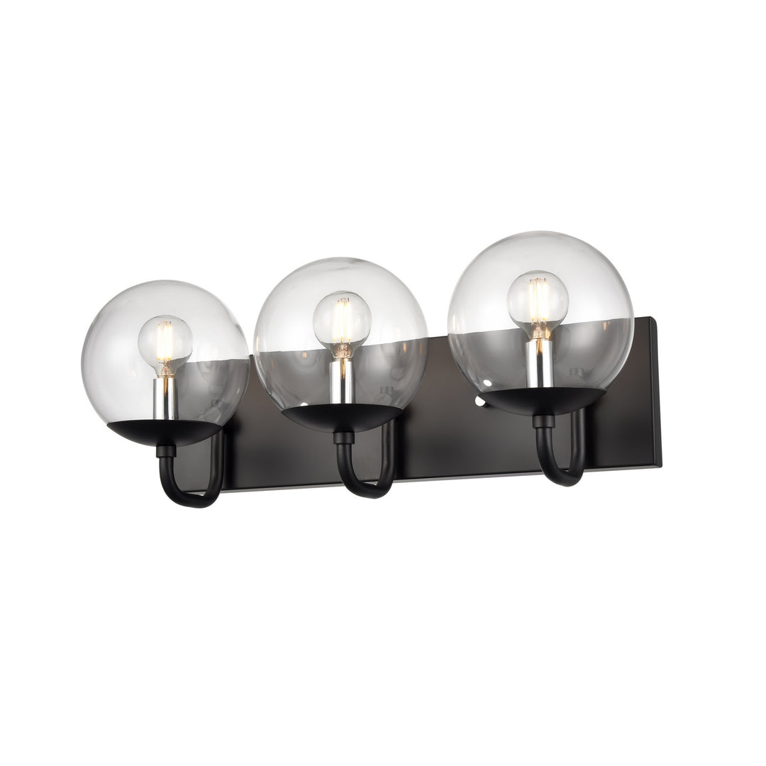 DVI Canada - DVP43143MF+EB-CL - Three Light Vanity - Mackenzie Delta - Multiple Finishes And Ebony w/Clear Glass