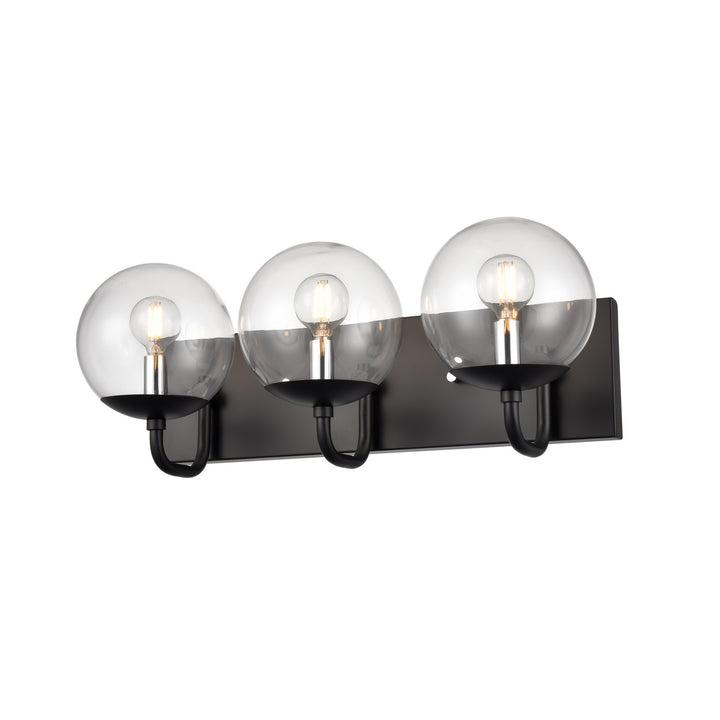 DVI Canada - DVP43143MF+EB-CL - Three Light Vanity - Mackenzie Delta - Multiple Finishes And Ebony w/Clear Glass