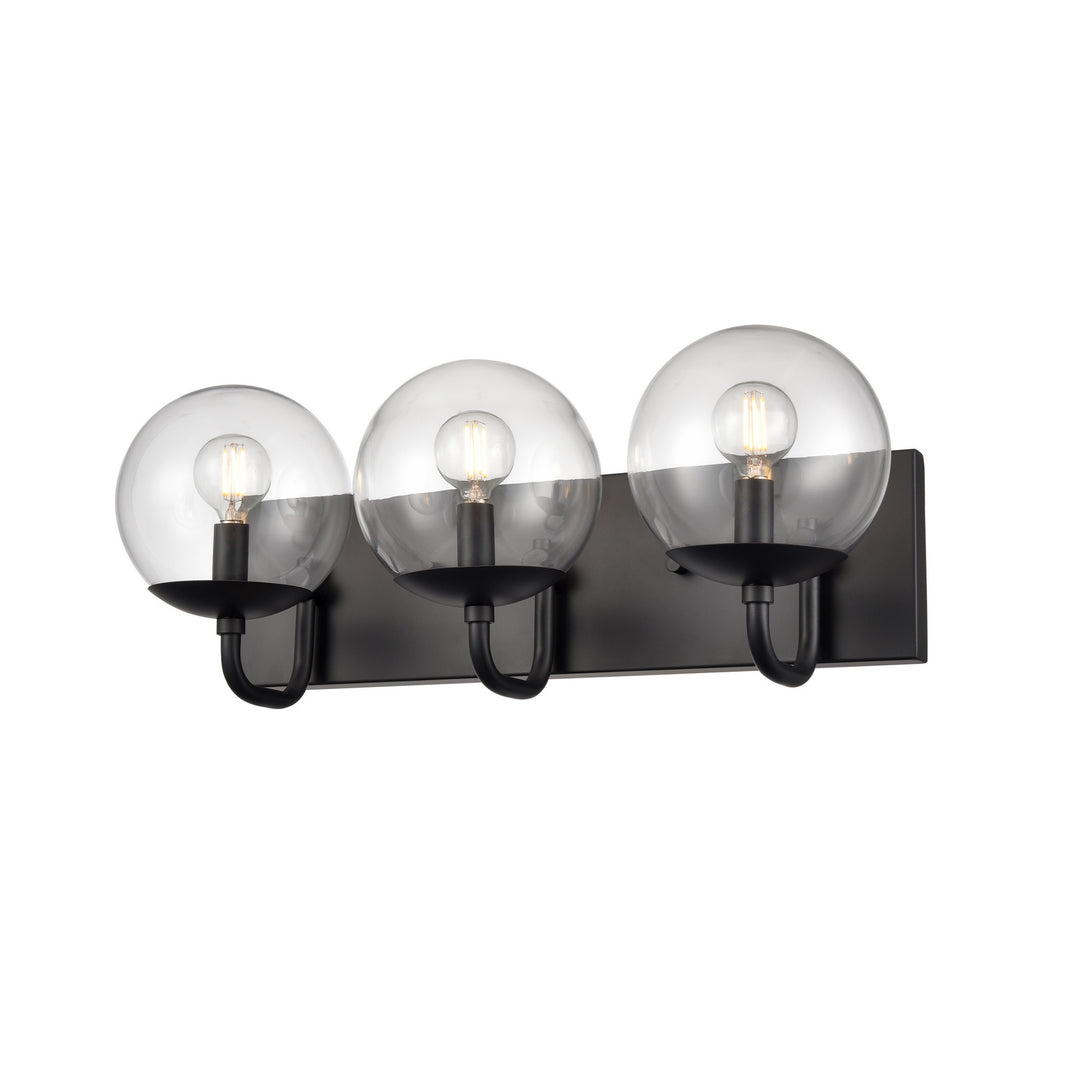 DVI Canada - DVP43143MF+EB-CL - Three Light Vanity - Mackenzie Delta - Multiple Finishes And Ebony w/Clear Glass