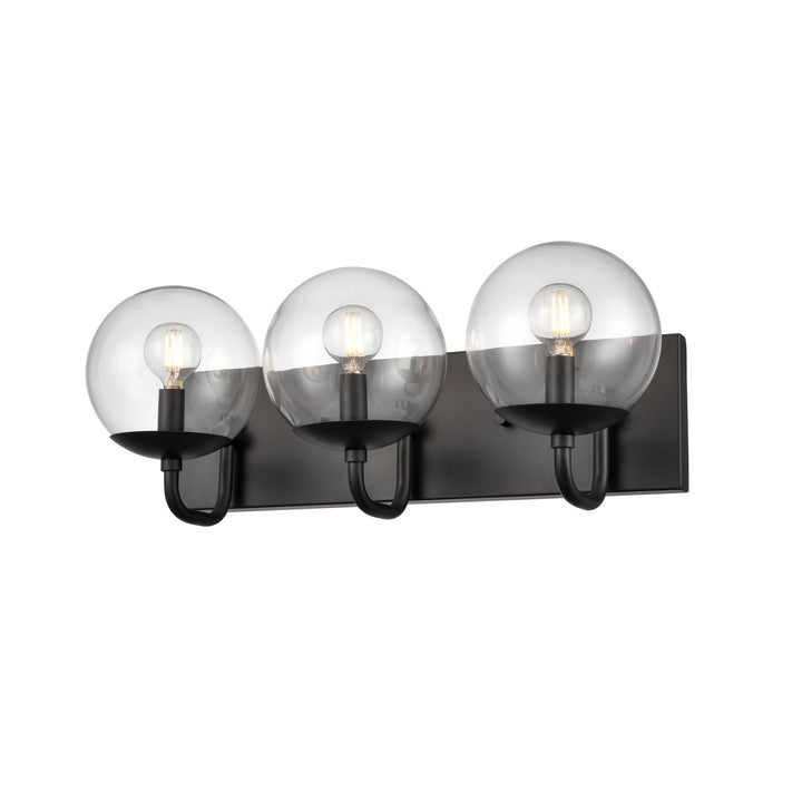 DVI Canada - DVP43143MF+EB-CL - Three Light Vanity - Mackenzie Delta - Multiple Finishes And Ebony w/Clear Glass