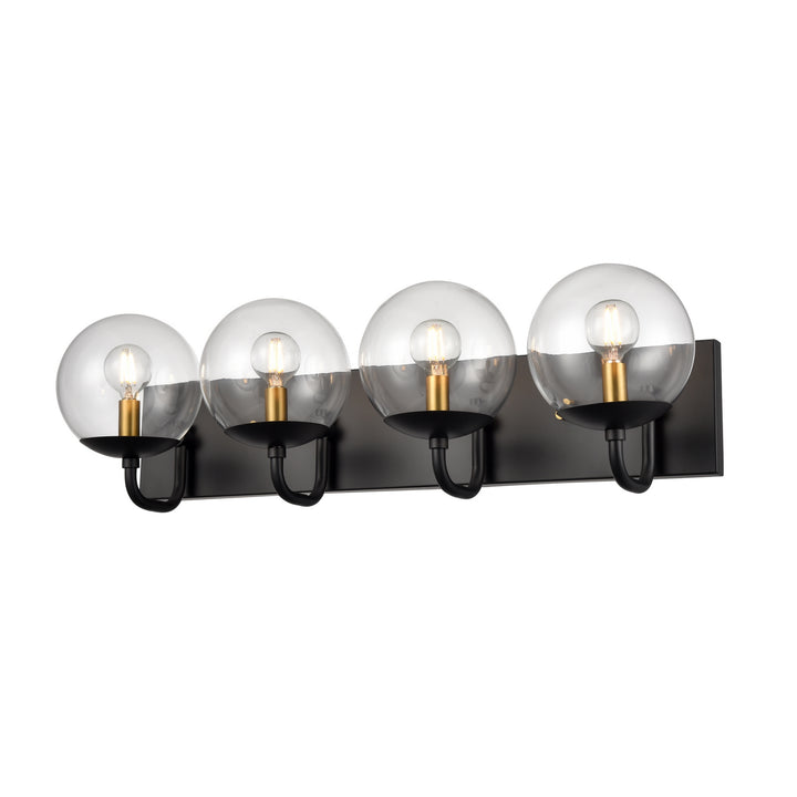 DVI Canada - DVP43144MF+EB-CL - Four Light Vanity - Mackenzie Delta - Multiple Finishes And Ebony w/Clear Glass