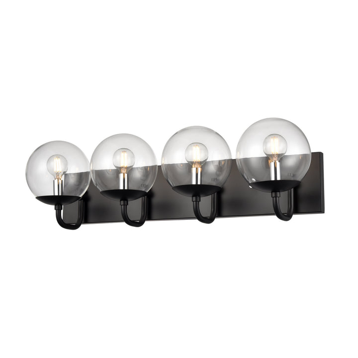 DVI Canada - DVP43144MF+EB-CL - Four Light Vanity - Mackenzie Delta - Multiple Finishes And Ebony w/Clear Glass