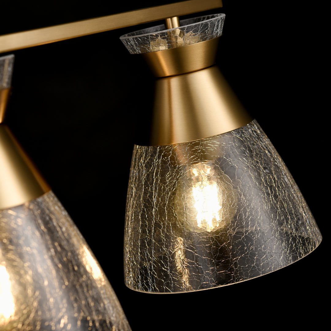 DVI Canada - DVP47443BR-CRK - Three Light Vanity - Sunnybrook - Brass w/Crackle Glass