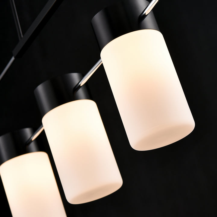 DVI Canada - DVP40702EB+CH-OP - Three Light Linear - Tuxedo - Ebony And Chrome w/Half Opal Glass
