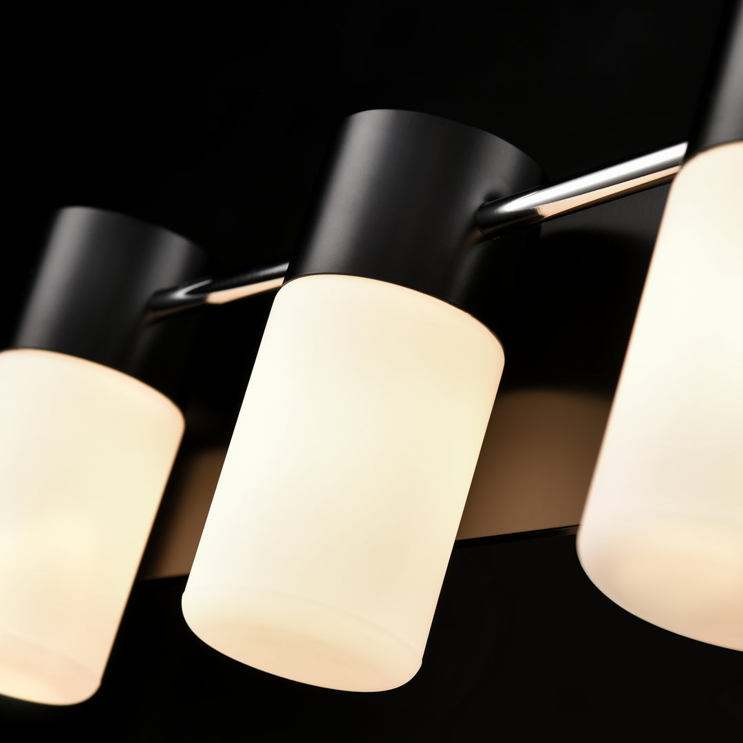 DVI Canada - DVP40743EB+CH-OP - Three Light Vanity - Tuxedo - Ebony And Chrome w/Half Opal Glass