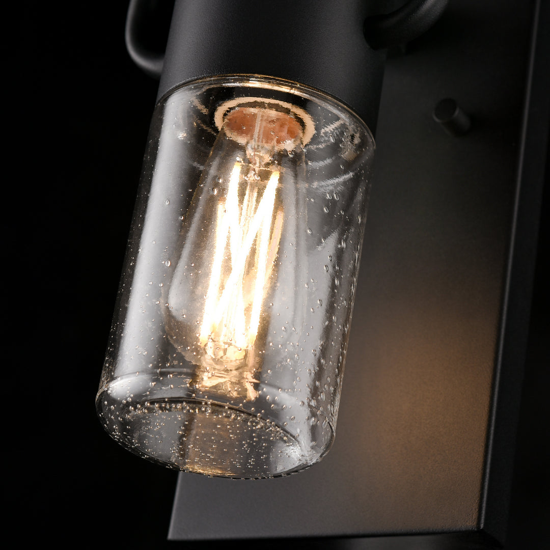 DVI Canada - DVP40772BK-SDY - One Light Wall Sconce - Tuxedo Outdoor - Black w/Clear Seedy Glass