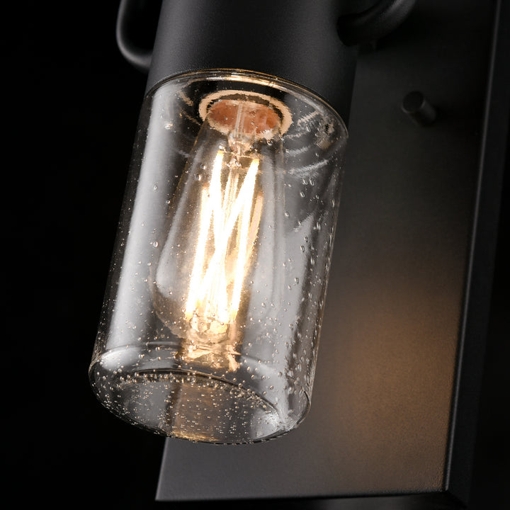 DVI Canada - DVP40772BK-SDY - One Light Wall Sconce - Tuxedo Outdoor - Black w/Clear Seedy Glass