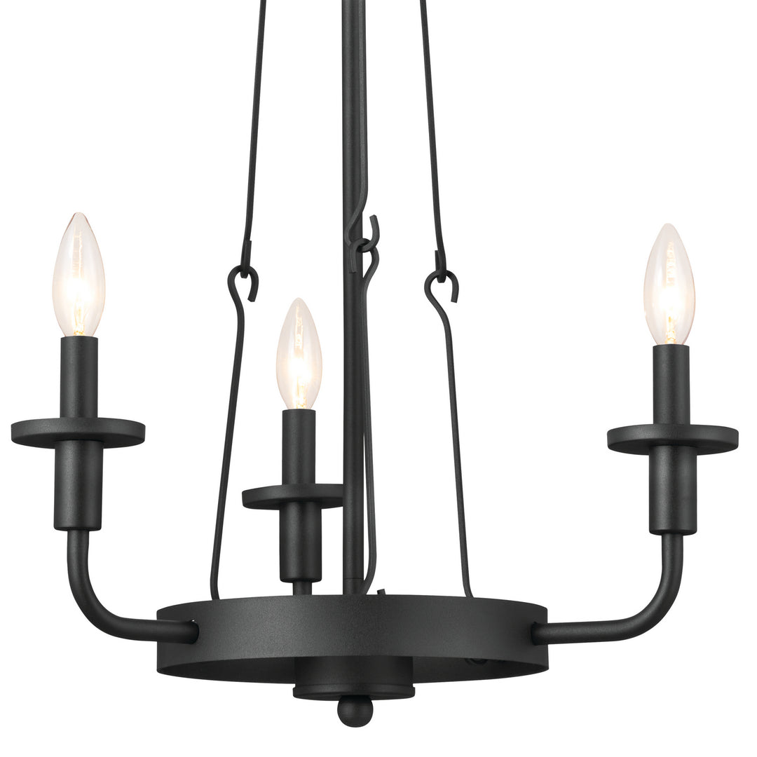 Kichler Canada - 52450BKT - Three Light Mini Chandelier - Vetivene - Textured Black