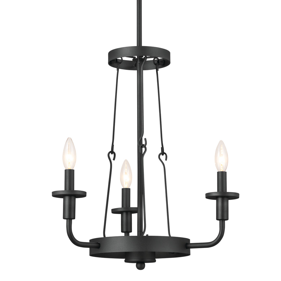 Kichler Canada - 52450BKT - Three Light Mini Chandelier - Vetivene - Textured Black