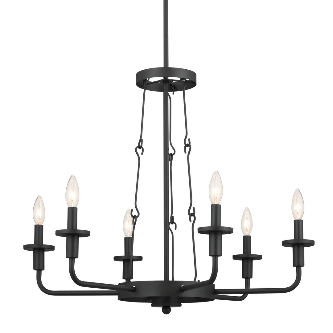 Kichler Canada - 52451BKT - Six Light Chandelier - Vetivene - Textured Black