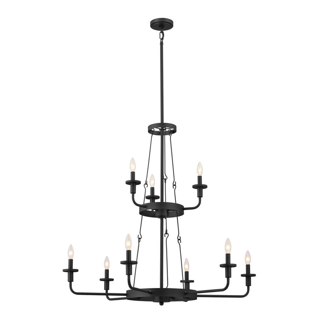 Kichler Canada - 52452BKT - Nine Light Chandelier - Vetivene - Textured Black