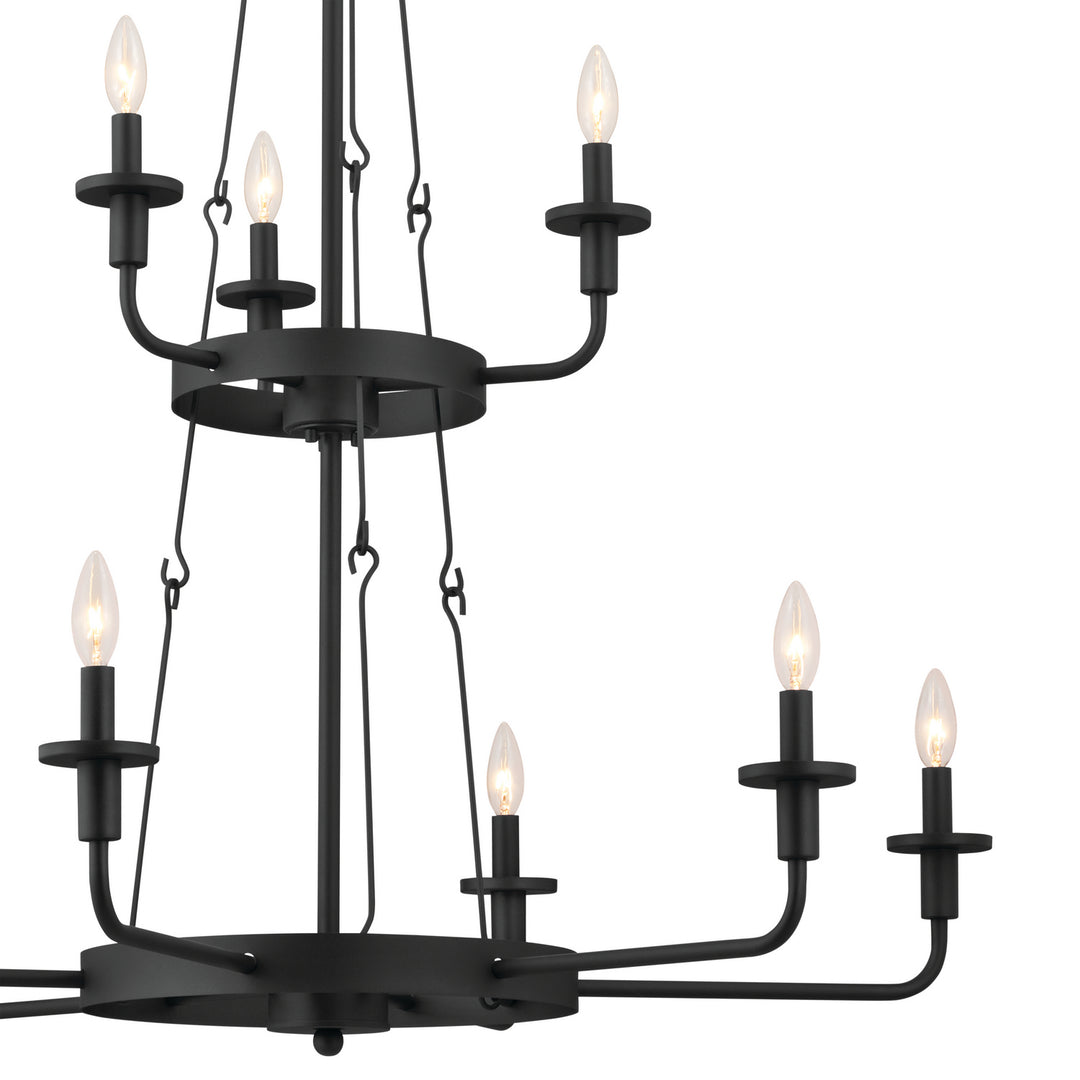 Kichler Canada - 52452BKT - Nine Light Chandelier - Vetivene - Textured Black
