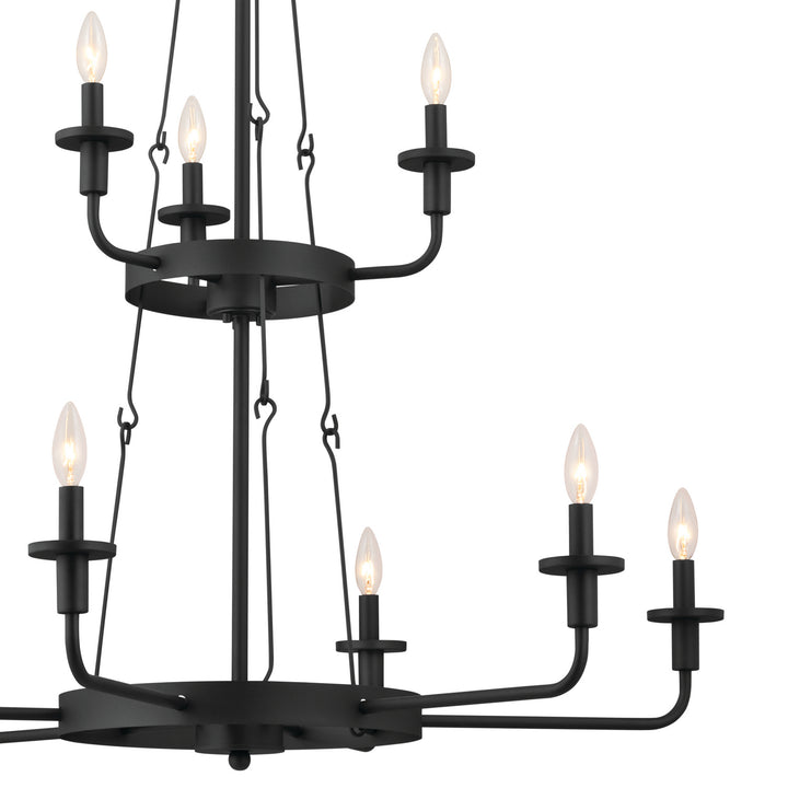 Kichler Canada - 52452BKT - Nine Light Chandelier - Vetivene - Textured Black