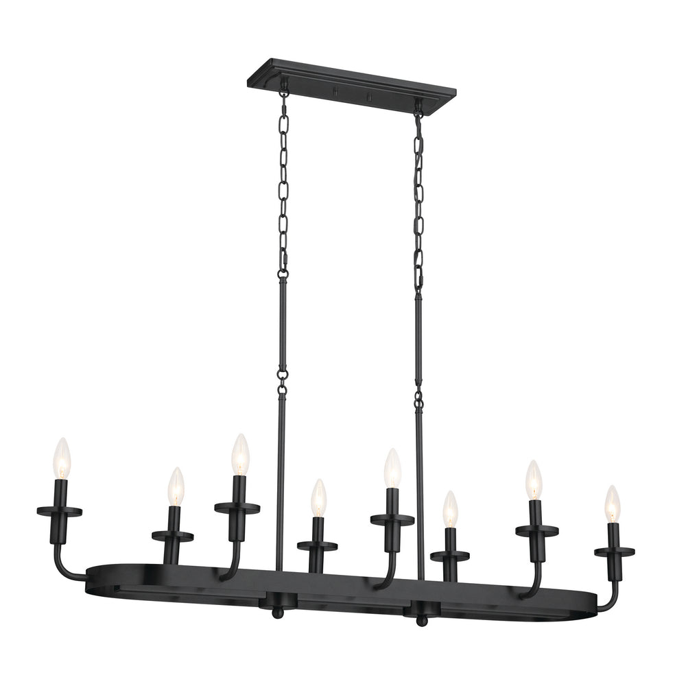 Kichler Canada - 52453BKT - Eight Light Linear Chandelier - Vetivene - Textured Black
