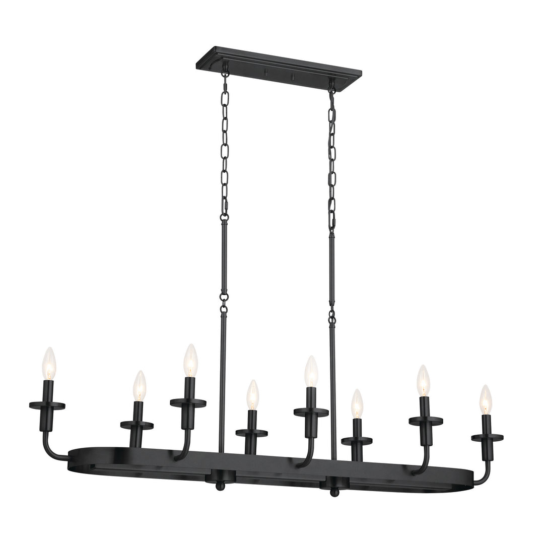 Kichler Canada - 52453BKT - Eight Light Linear Chandelier - Vetivene - Textured Black