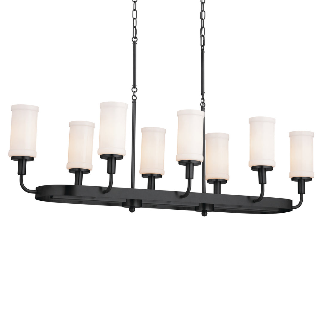 Kichler Canada - 52453BKT - Eight Light Linear Chandelier - Vetivene - Textured Black