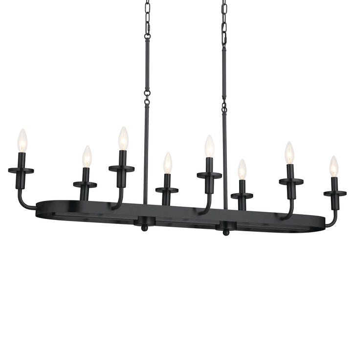Kichler Canada - 52453BKT - Eight Light Linear Chandelier - Vetivene - Textured Black