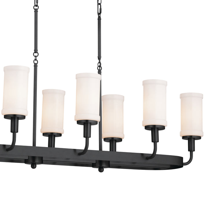 Kichler Canada - 52453BKT - Eight Light Linear Chandelier - Vetivene - Textured Black
