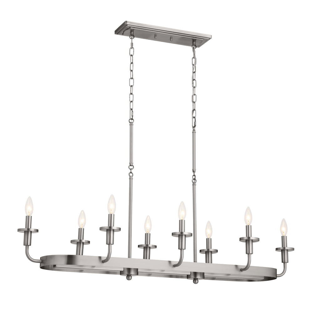 Kichler Canada - 52453CLP - Eight Light Linear Chandelier - Vetivene - Classic Pewter
