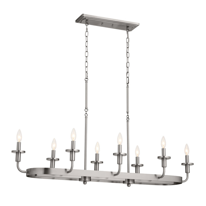 Kichler Canada - 52453CLP - Eight Light Linear Chandelier - Vetivene - Classic Pewter