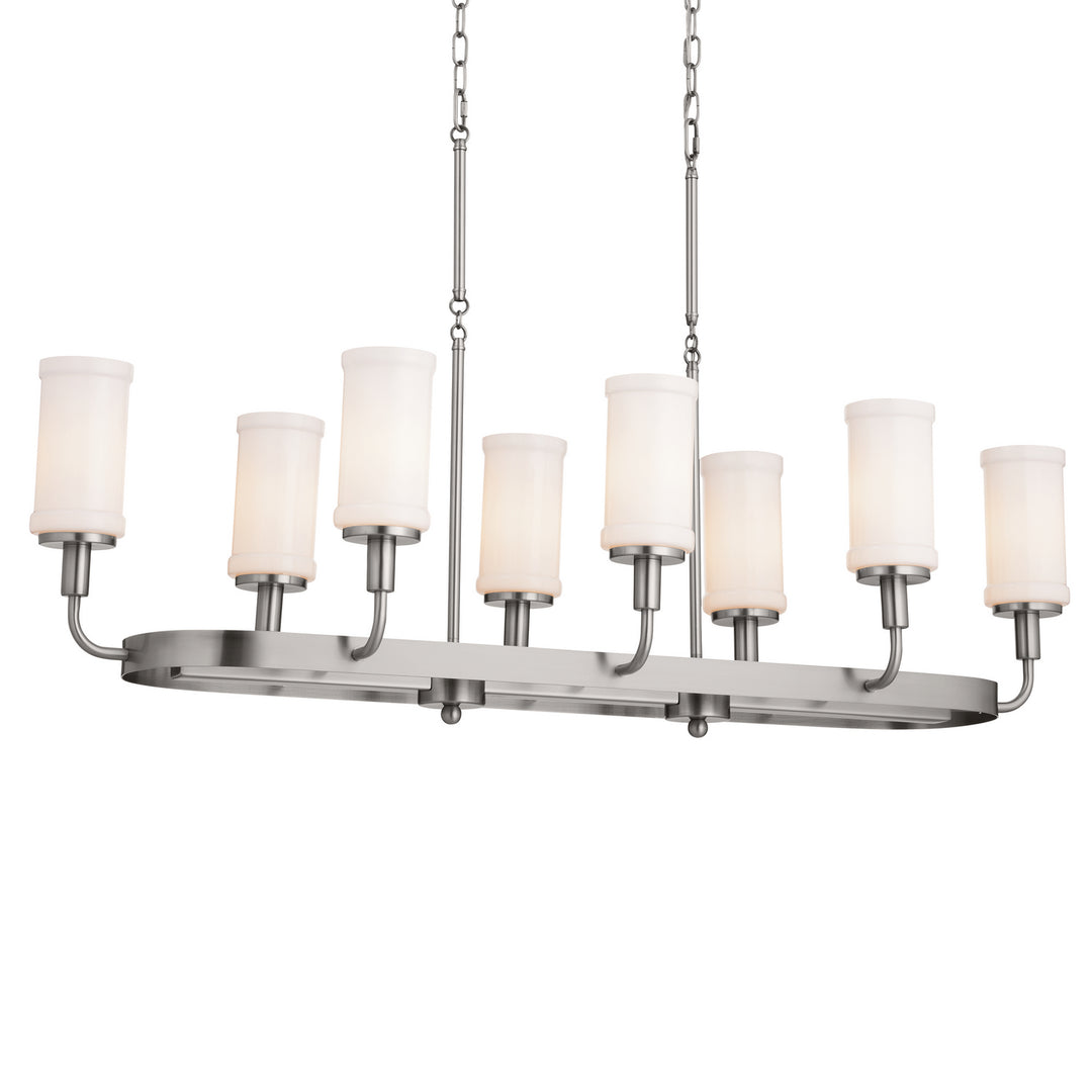 Kichler Canada - 52453CLP - Eight Light Linear Chandelier - Vetivene - Classic Pewter