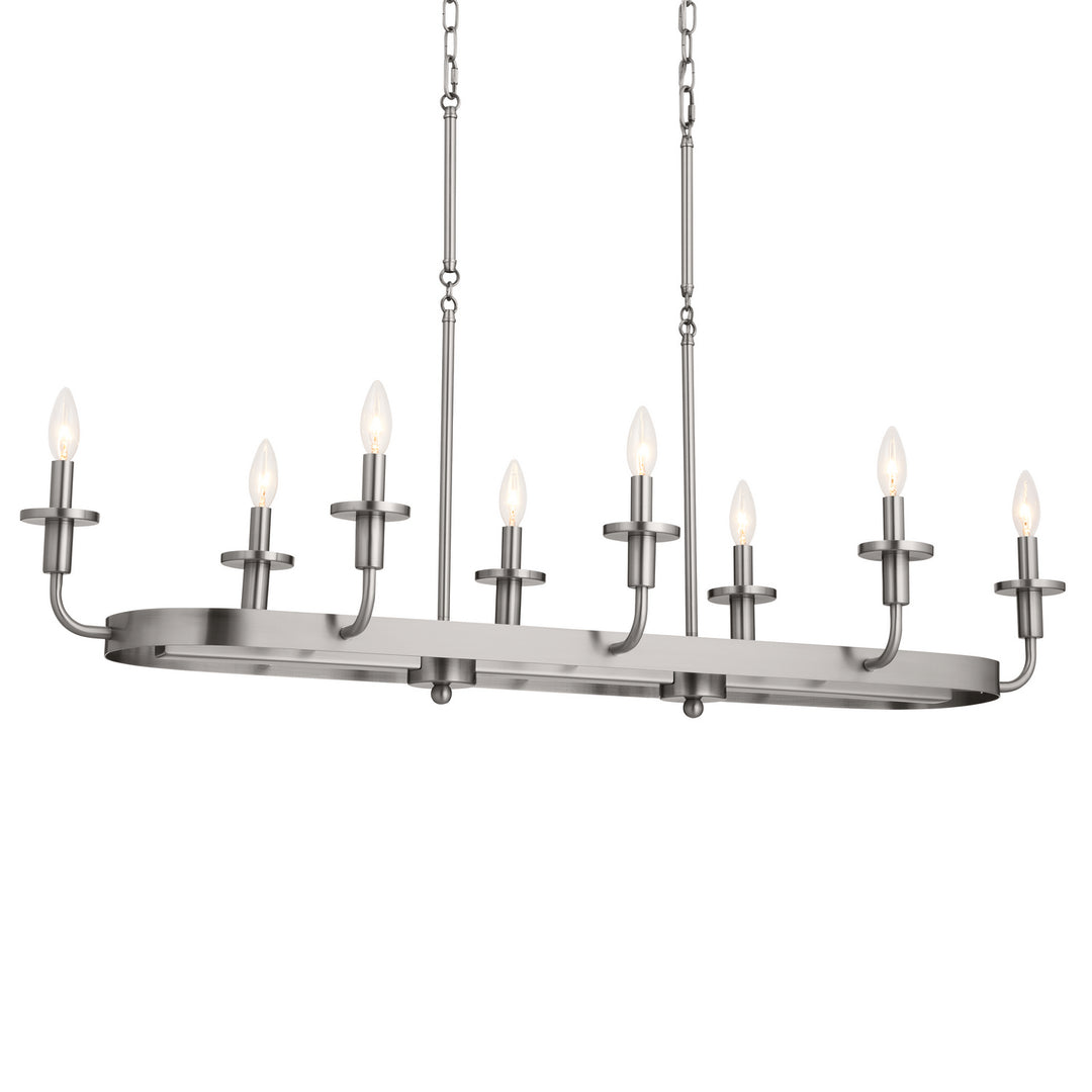 Kichler Canada - 52453CLP - Eight Light Linear Chandelier - Vetivene - Classic Pewter