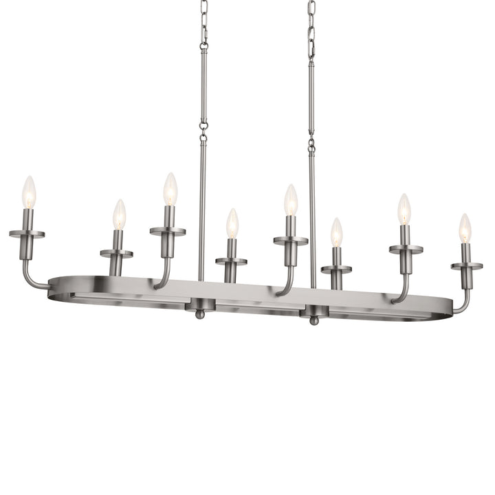 Kichler Canada - 52453CLP - Eight Light Linear Chandelier - Vetivene - Classic Pewter