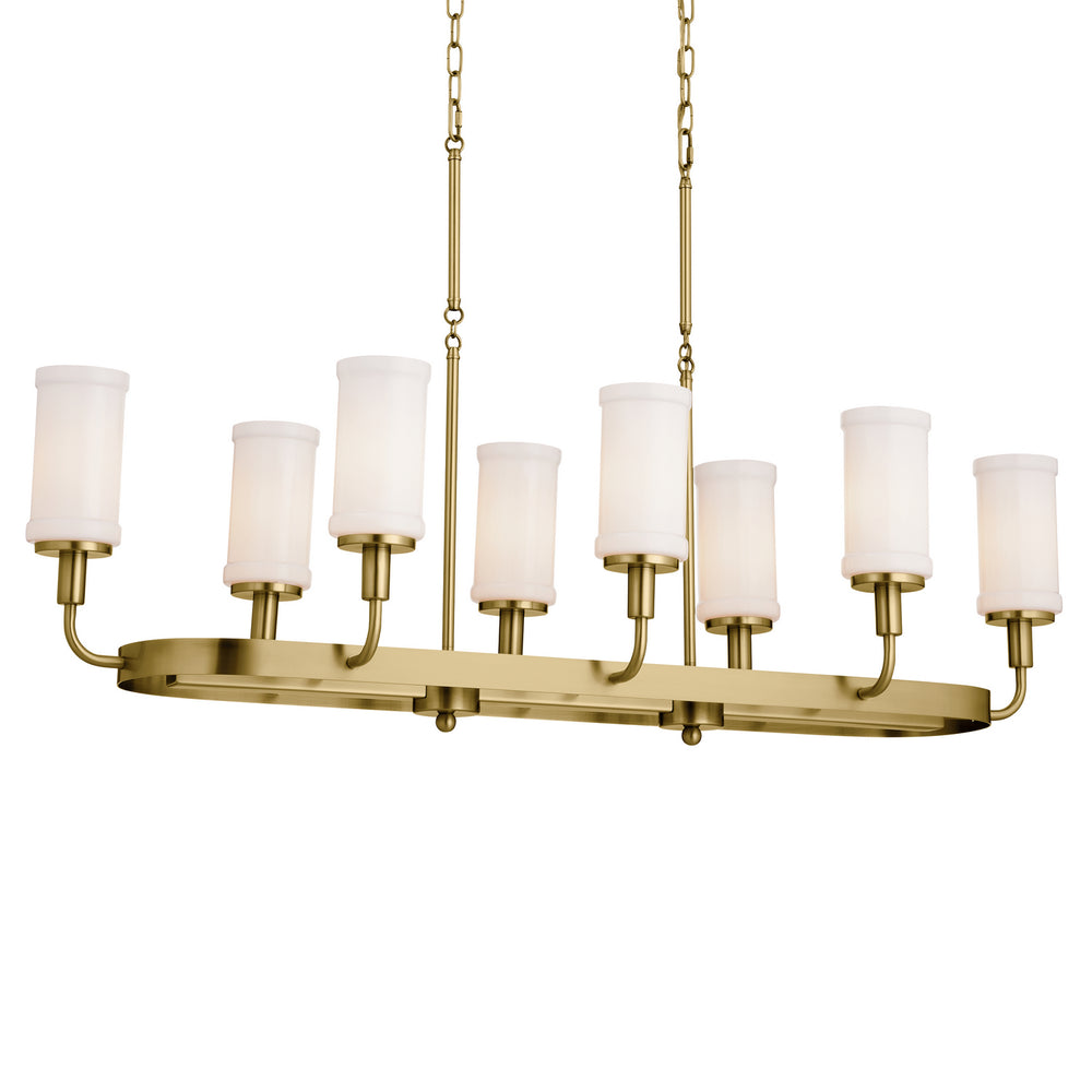 Kichler Canada - 52453NBR - Eight Light Linear Chandelier - Vetivene - Natural Brass