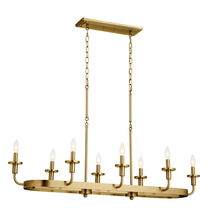 Kichler Canada - 52453NBR - Eight Light Linear Chandelier - Vetivene - Natural Brass