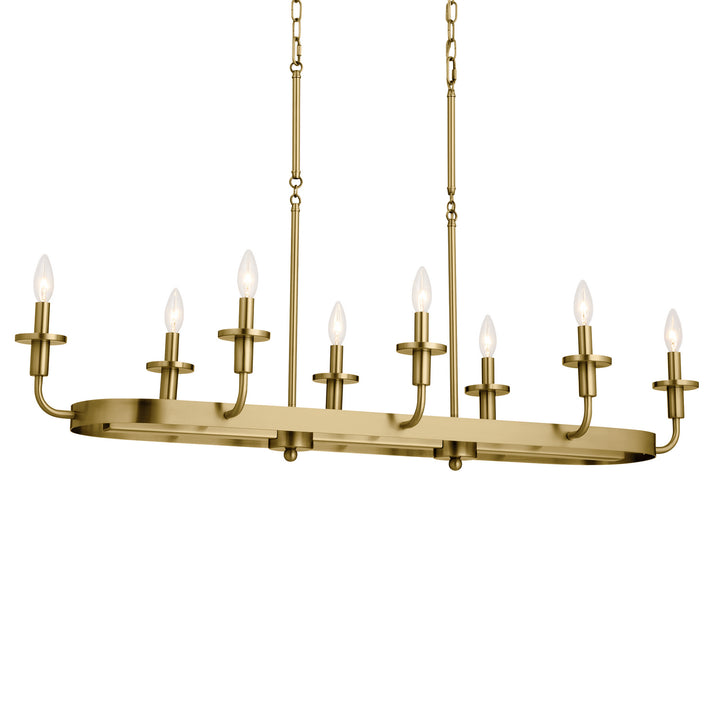 Kichler Canada - 52453NBR - Eight Light Linear Chandelier - Vetivene - Natural Brass