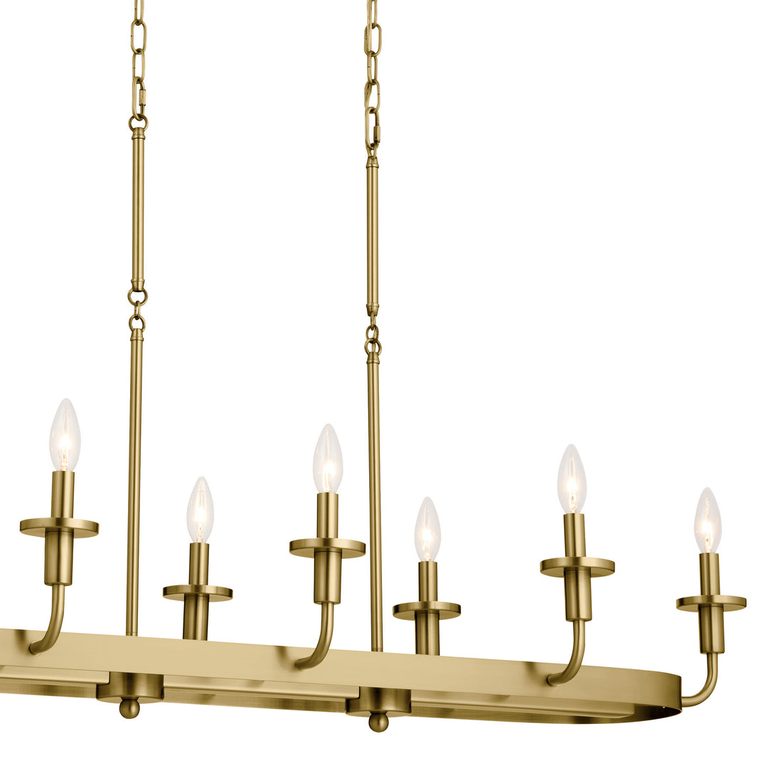 Kichler Canada - 52453NBR - Eight Light Linear Chandelier - Vetivene - Natural Brass